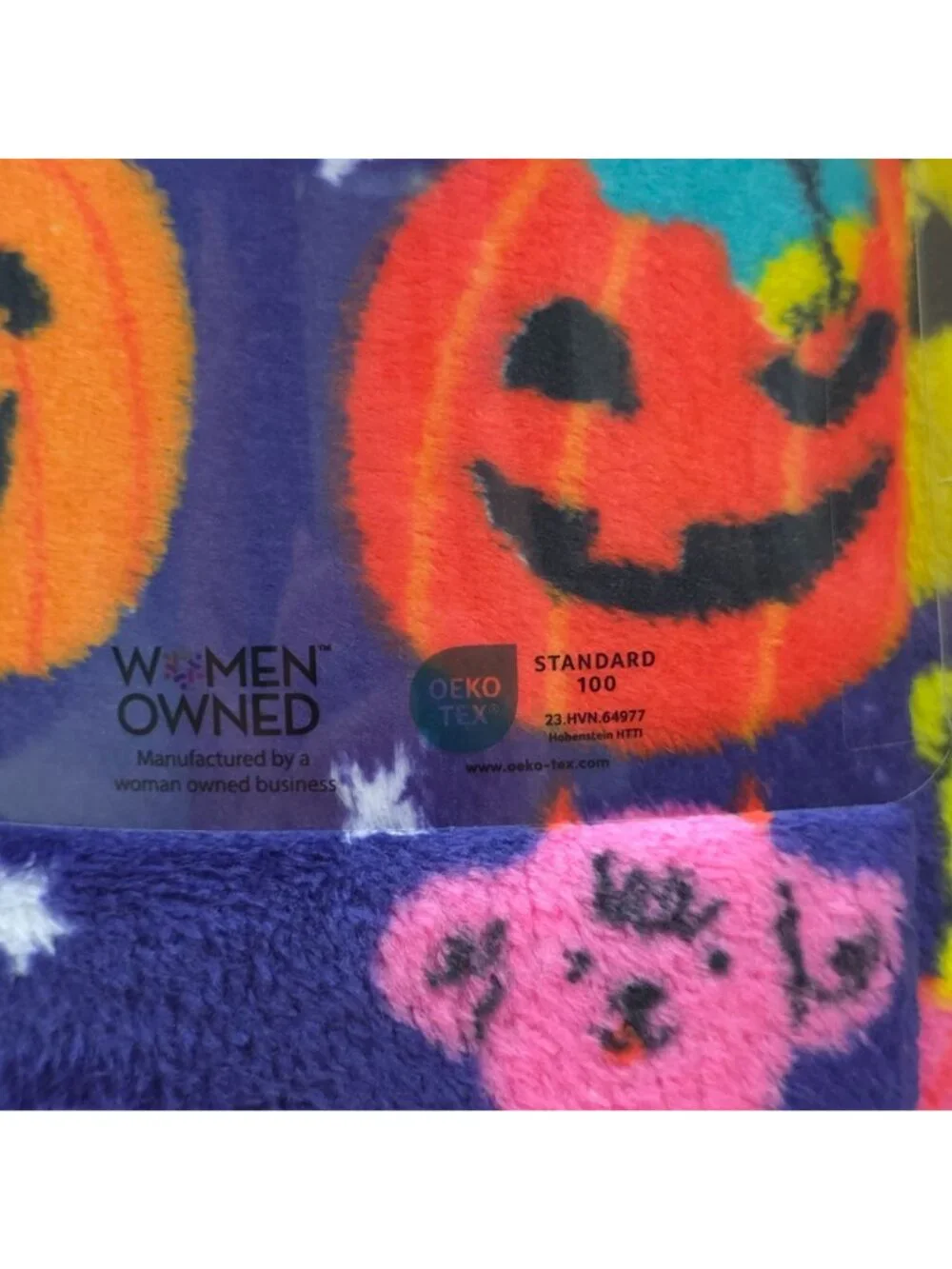 The Big One Halloween Dogs Plush Throw Blanket 5 Ft x 6 Ft Oversized Cozy Purple